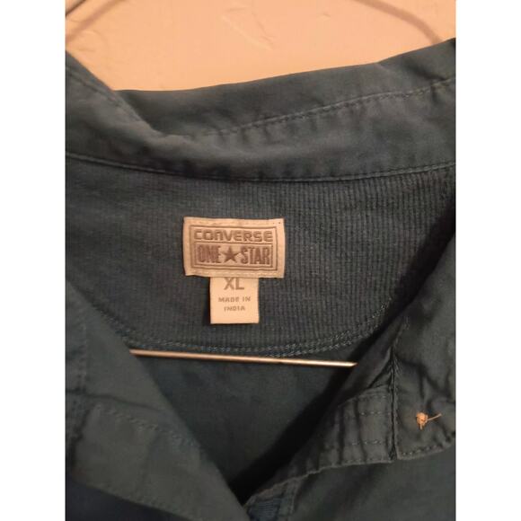 Converse One Star Blouse, Women's Sz XL, Blue, Pockets Ribbed, Long Sleeve EUC - Picture 5 of 5